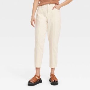 a new day High Rise Barrel Carrot Leg Off White Denim